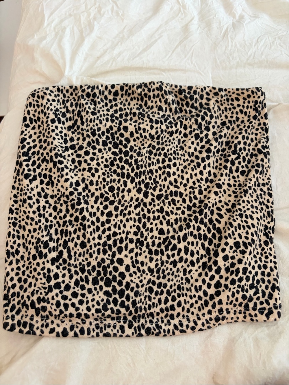 American Eagle Leopard Print Crop Top - Beige Black